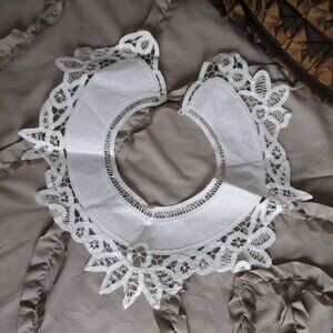 antique cutwork linen collar